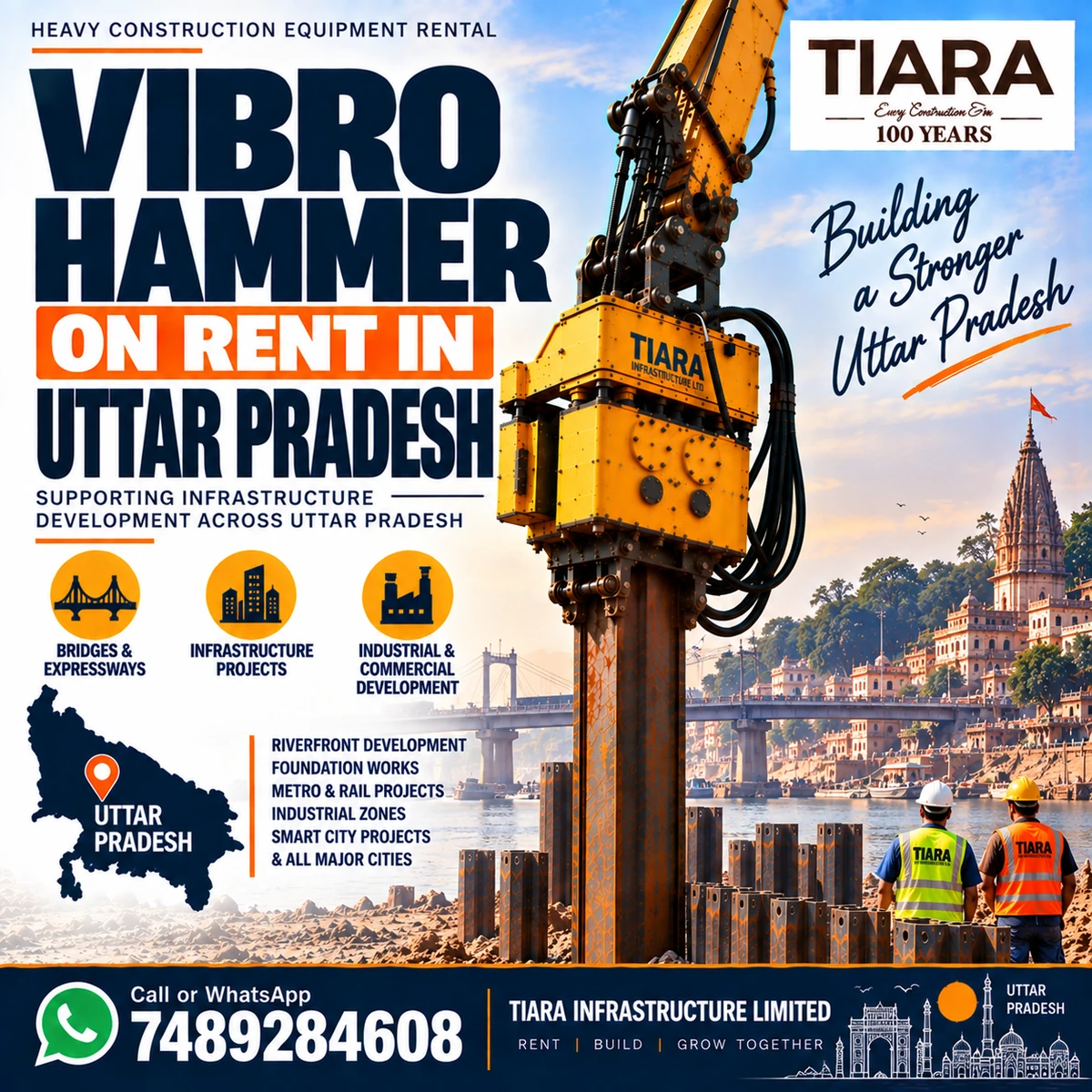 Vibro Hammer on rent in Uttar Pradesh from Tiara Infrastructure Ltd