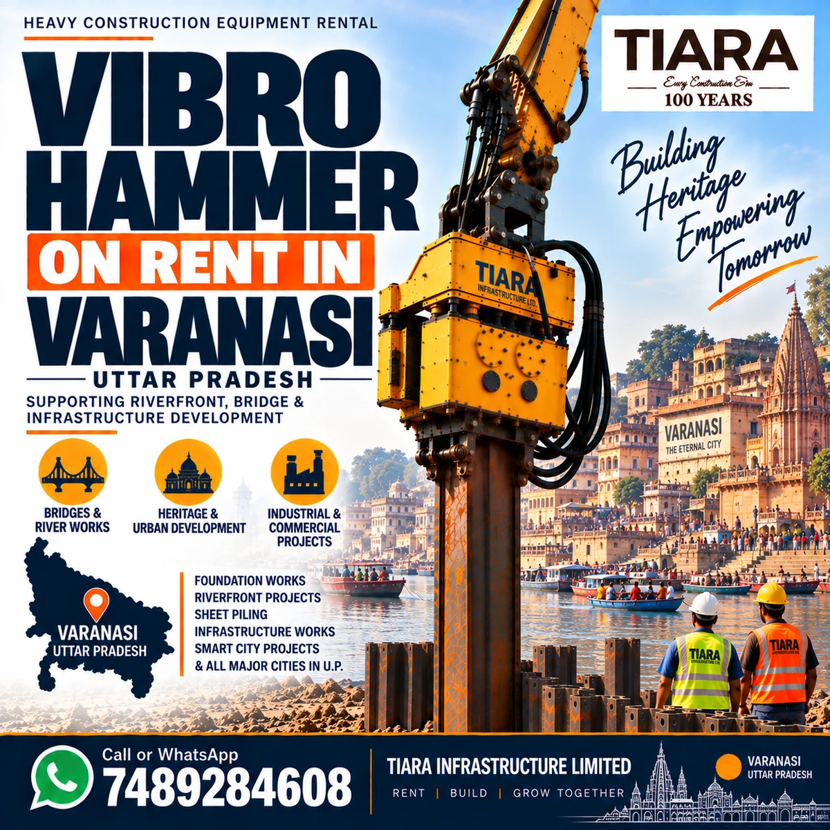 Vibro Hammer on rent in Varanasi, Uttar Pradesh from Tiara Infrastructure Ltd