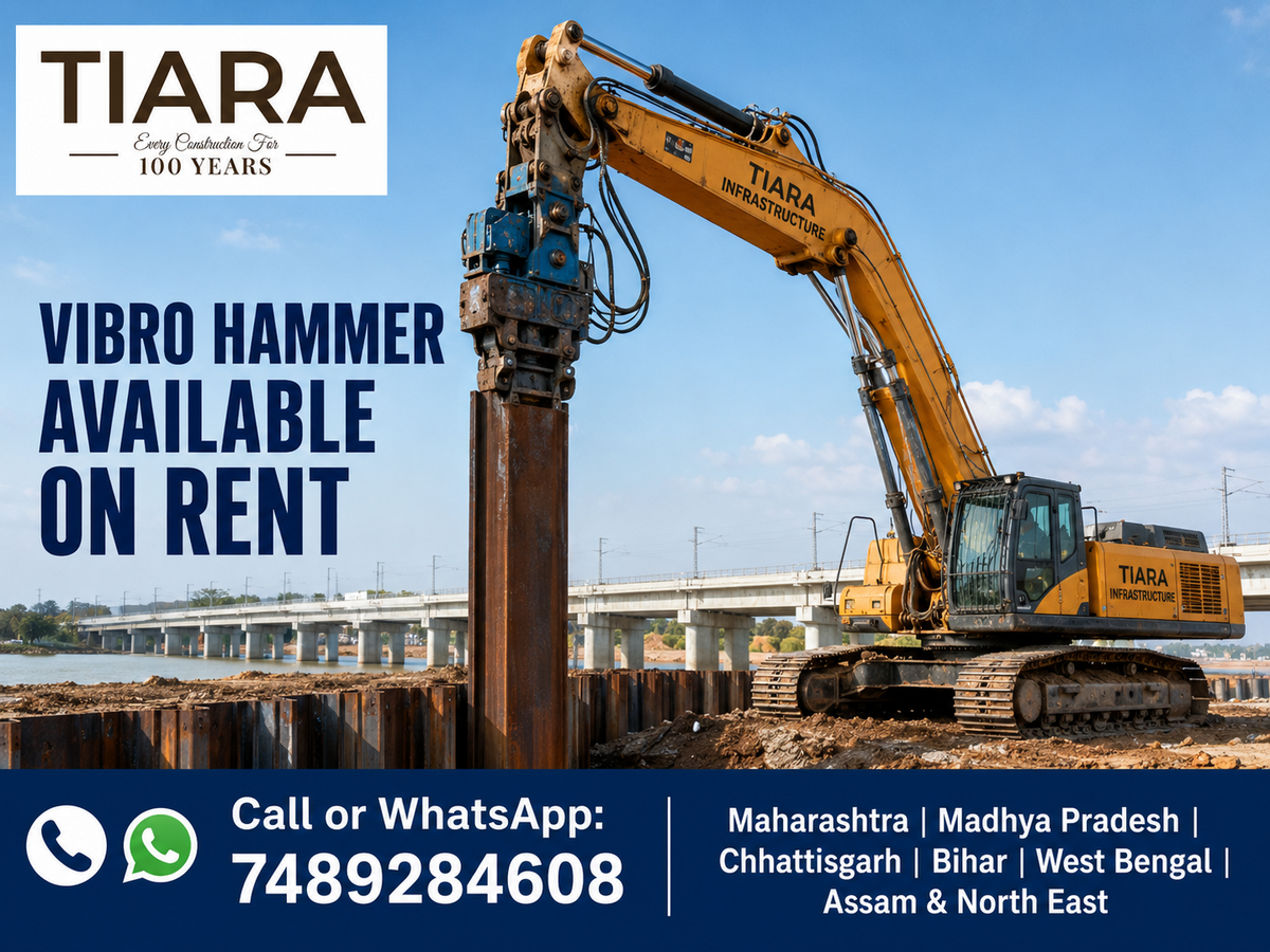 Vibro hammer available on rent for sheet piling and pile driving