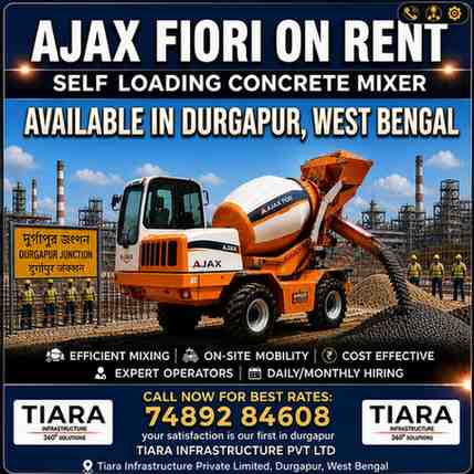 Ajax Fiori on Rent in Durgapur | Self Loading Concrete Mixer Hire