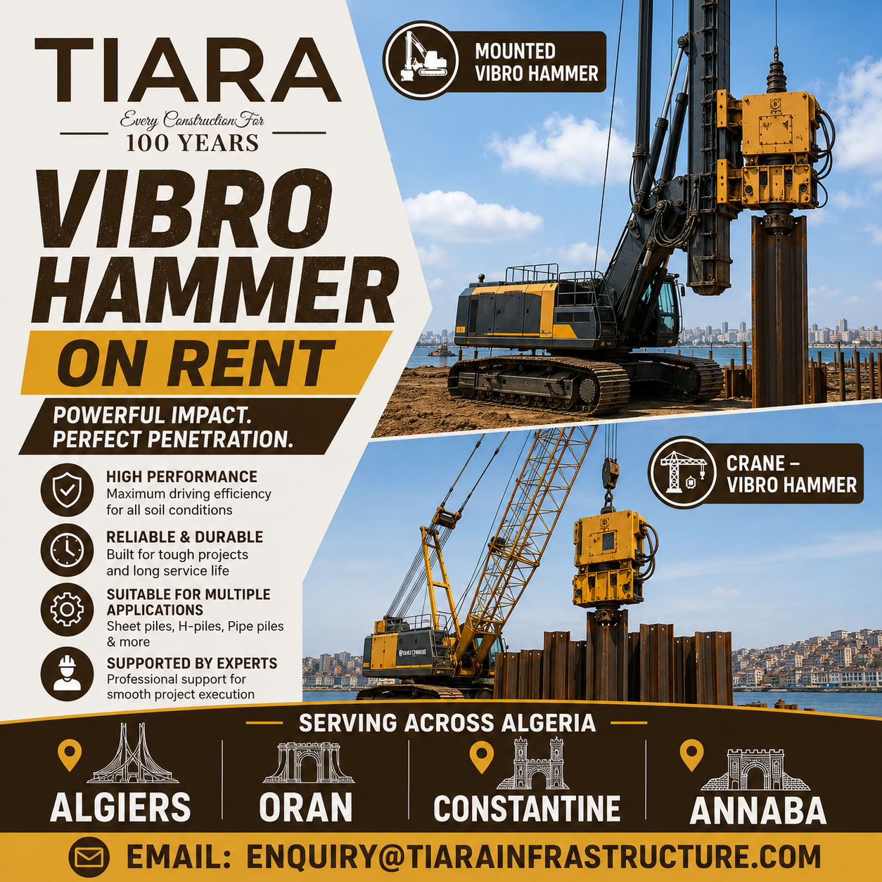 Vibro Hammer Rental in Algeria: Algiers, Oran, Constantine & Annaba