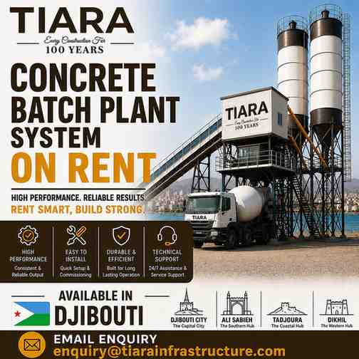 Concrete Batching Plant on Rent in Djibouti – Djibouti City, Ali Sabieh, Tadjoura & Dikhil