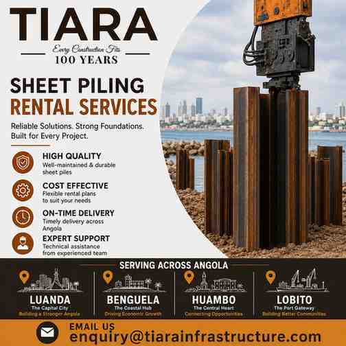 Sheet Piling Rental in Angola | Luanda, Benguela, Huambo & Lobito
