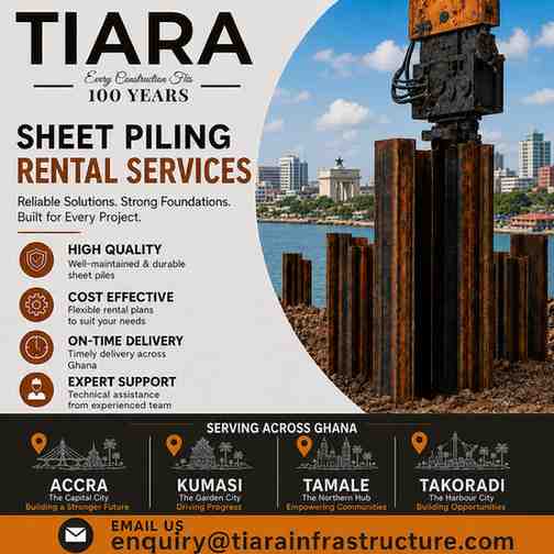 Sheet Piling Rental in Ghana – Accra, Kumasi, Tamale & Takoradi