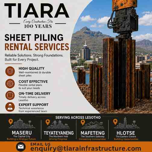 Sheet Piling Rental in Lesotho – Maseru, Teyateyaneng, Mafeteng & Hlotse