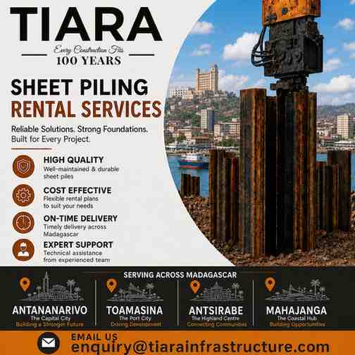 Sheet Piling Rental in Madagascar – Antananarivo, Toamasina, Antsirabe & Mahajanga