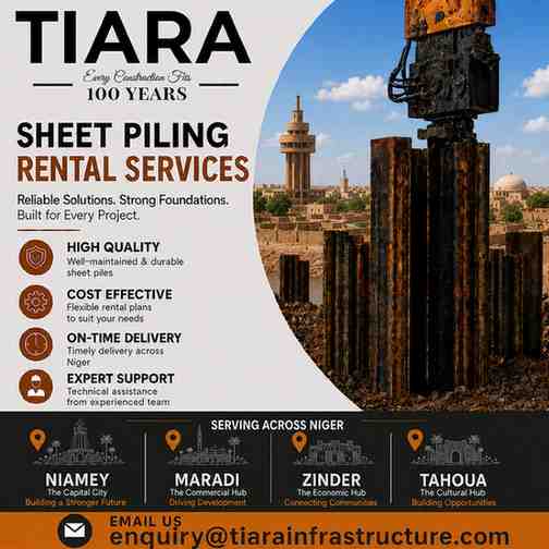 Sheet Piling Rental in Niger – Niamey, Maradi, Zinder & Tahoua