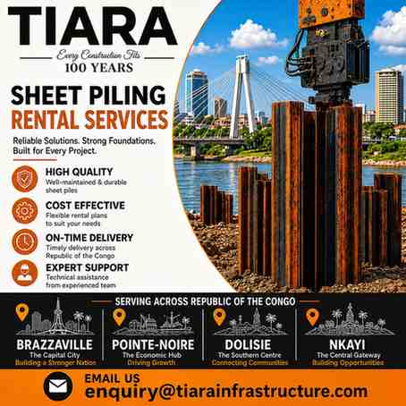 Sheet Piling Rental in Republic of the Congo | Brazzaville, Pointe-Noire, Dolisie & Nkayi