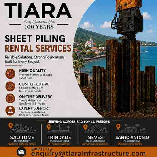 Sheet Piling Rental in Sao Tome and Príncipe – Sao Tome, Trindade, Neves & Santo Antonio