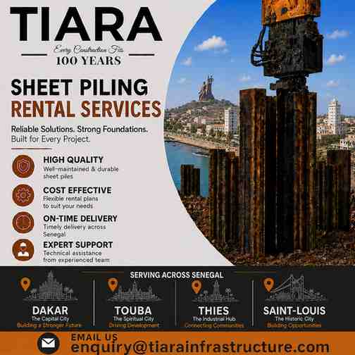 Sheet Piling Rental in Senegal – Dakar, Touba, Thies & Saint-Louis