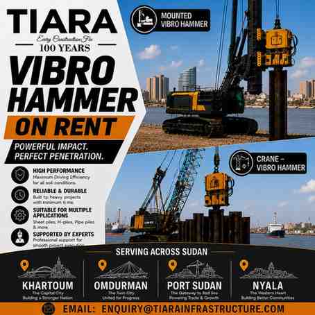 Vibro Hammer On Rent in Sudan | Khartoum, Omdurman, Port Sudan & Nyala