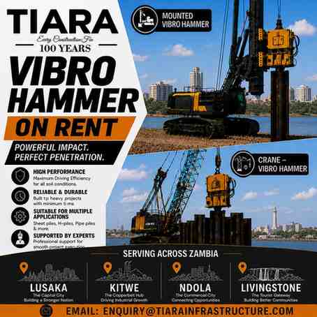 Vibro Hammer On Rent in Zambia | Lusaka, Kitwe, Ndola & Livingstone